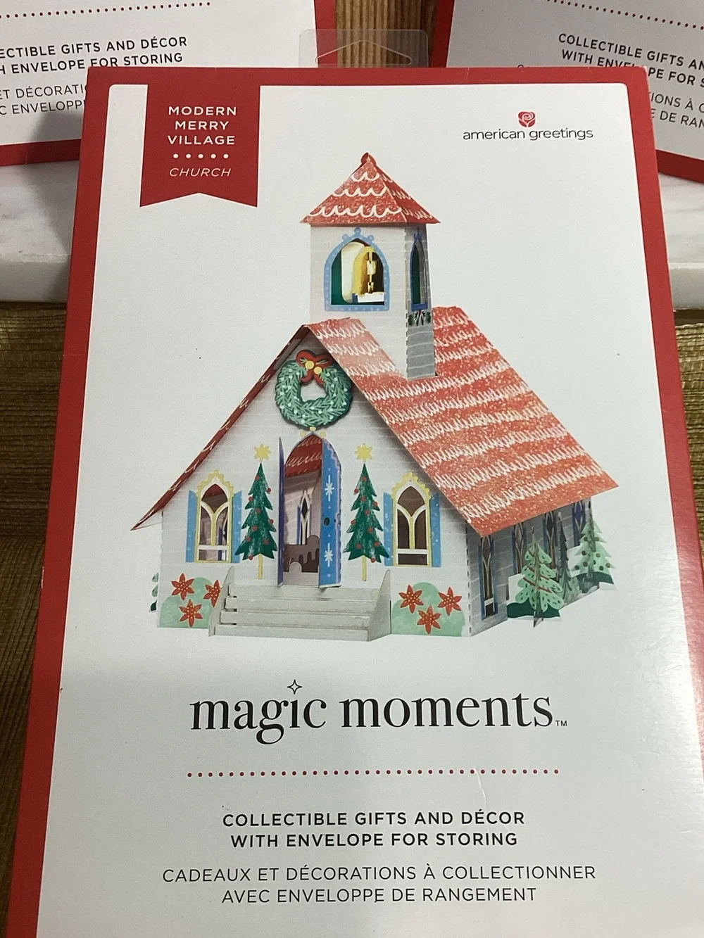 American Greetings Modern Merry Village  Magic Moments lot of 3